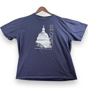 Vintage Tipsy Washington DC US Capitol T Shirt 2XL Made In USA 90s Blue Mens